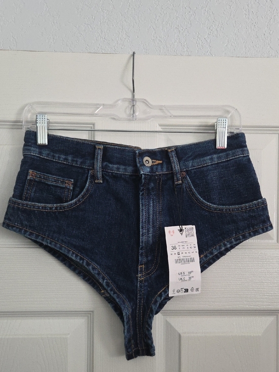 Zara Pants - Zara Dark Blue Denim High-Rise Jean Shorts